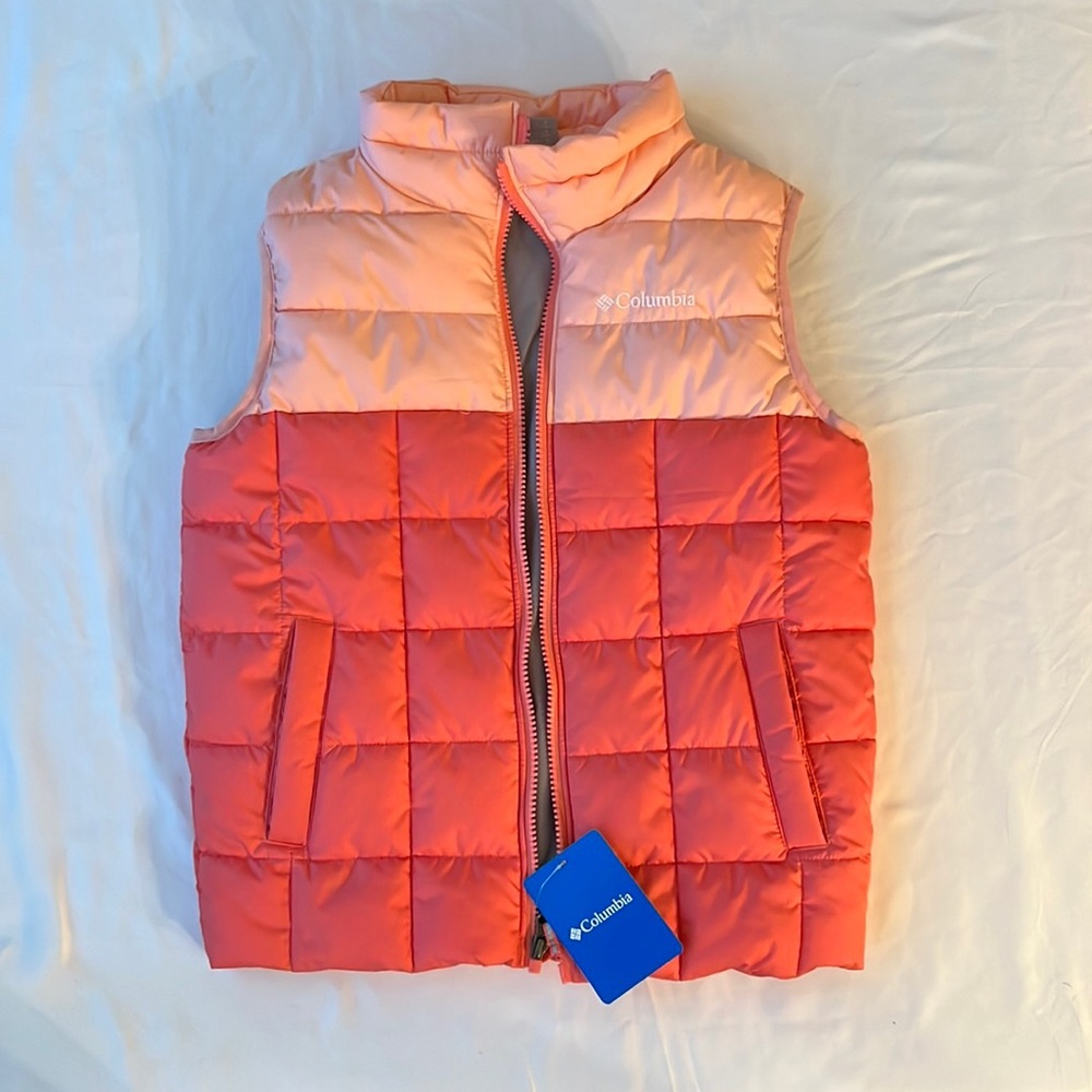 Youth, pink ombré puffer vest, size small